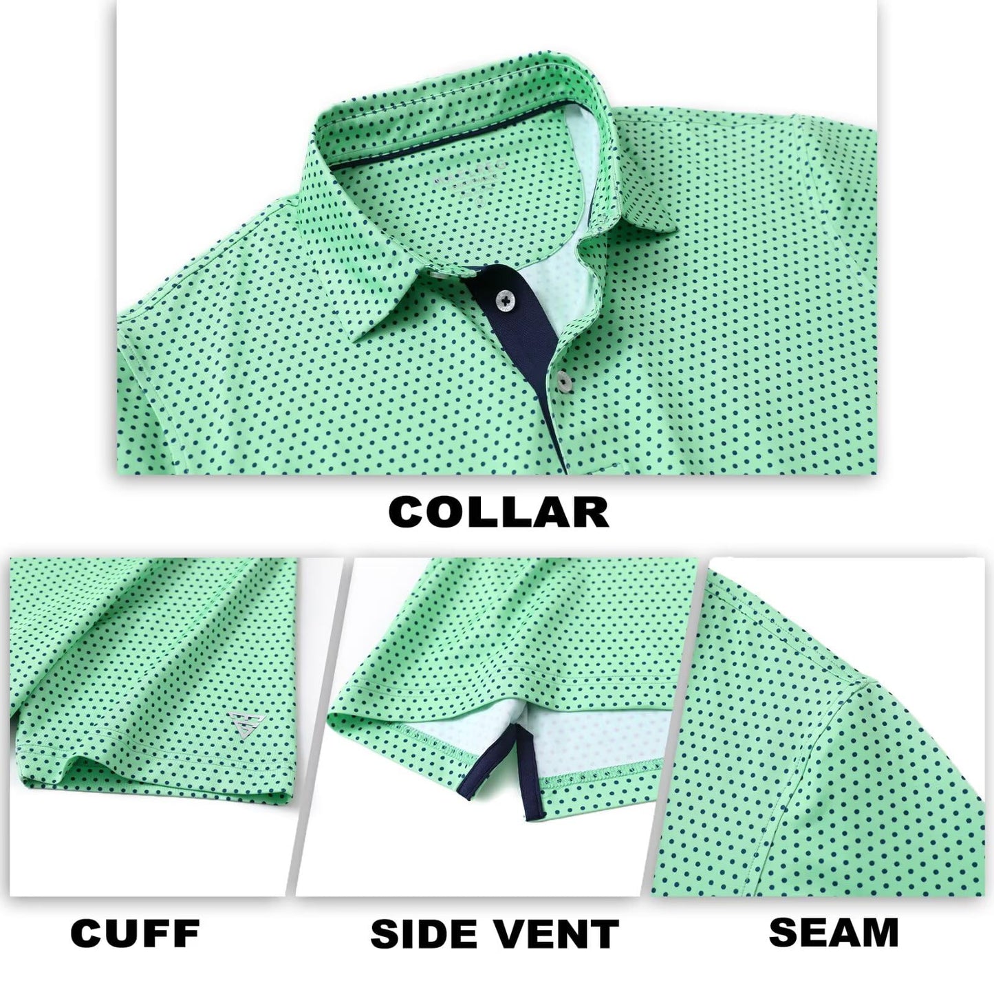 M MAELREG Golf Shirts for Men Dry Fit Print Patterns Performance Moisture Wicking Mens Polo Shirts Short Sleeve