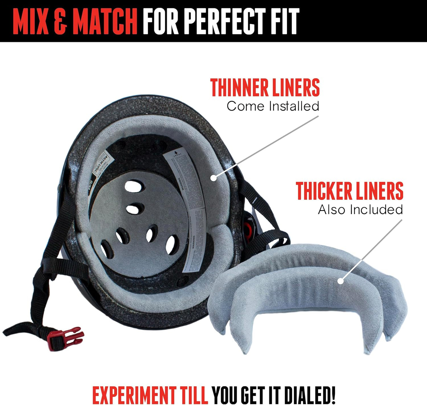 Triple Eight Sweatsaver Helmet - Certified Safety Gear for Skateboarding, BMX, Roller Derby | Adjustable Fit, Multiple Colors