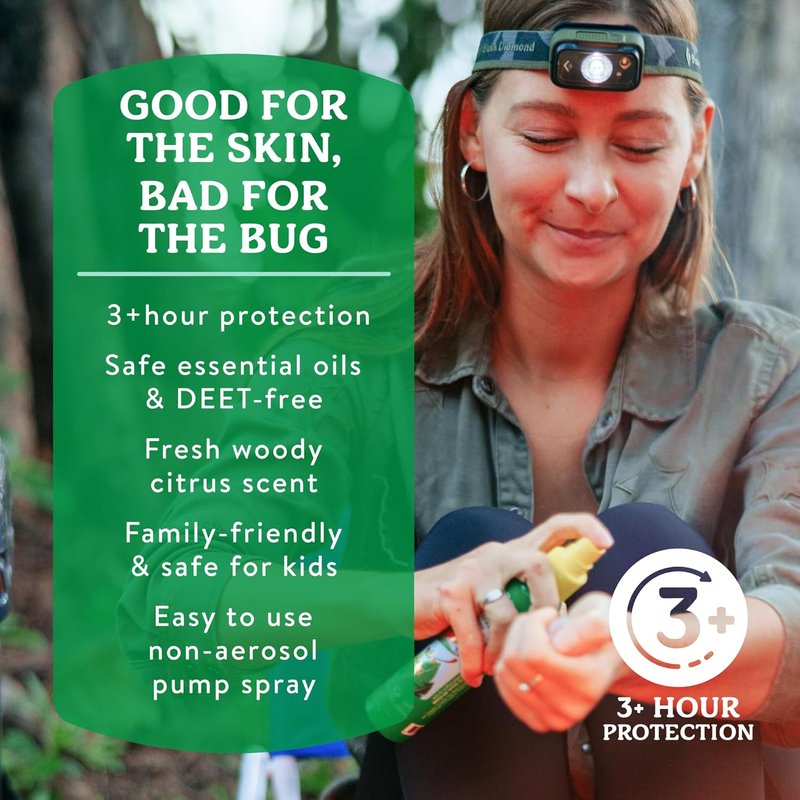 Badger Bug Spray - DEET-Free Mosquito Repellent with Citronella & Organic Oils | Family-Friendly 4 fl oz, 2-Pack