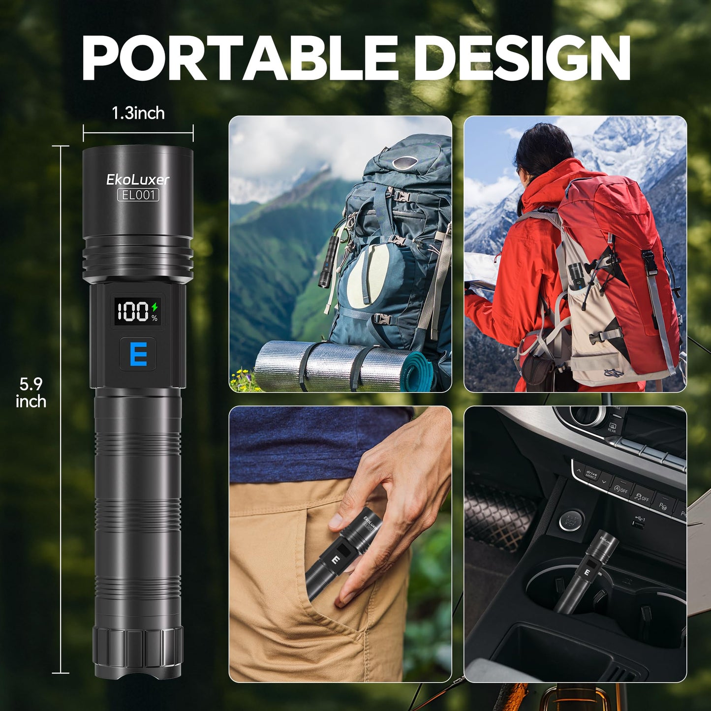 3Pack Rechargeable Flashlights 10000 High Lumens, Super Bright Flashlight with LCD Digital Display, 5Modes Adjustable LED Flashlight Tactical Flashlights High Powered, Flash Lights for Emergency
