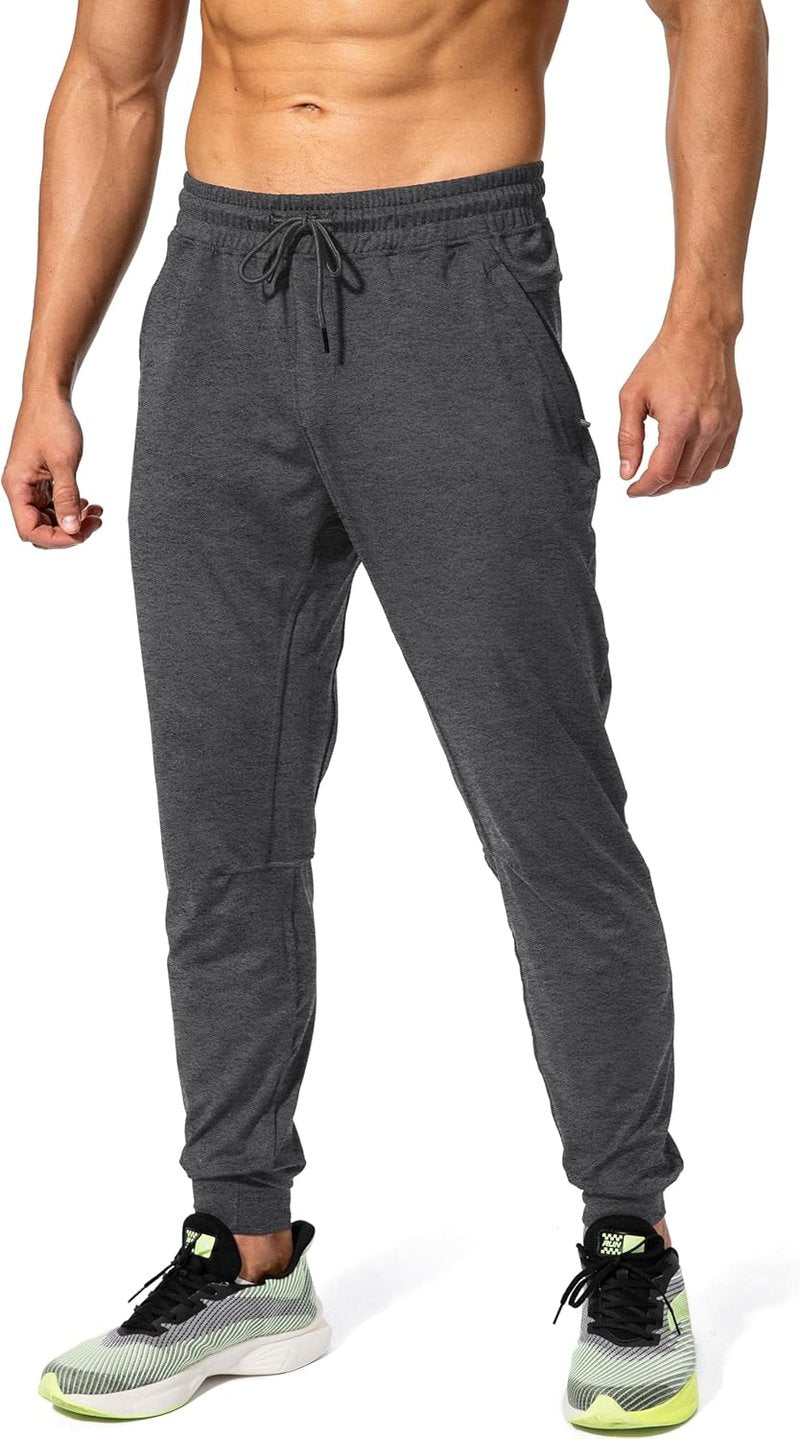 Men's Athletic Sweatpants with Zipper Pockets - Comfortable Track Joggers for Soccer, Running & Workouts