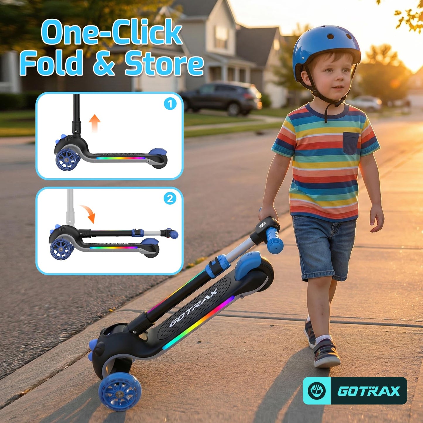 Gotrax SK1 Foldable Electric Scooter, 3 Wheels for Kids Ages 4+, Gifts