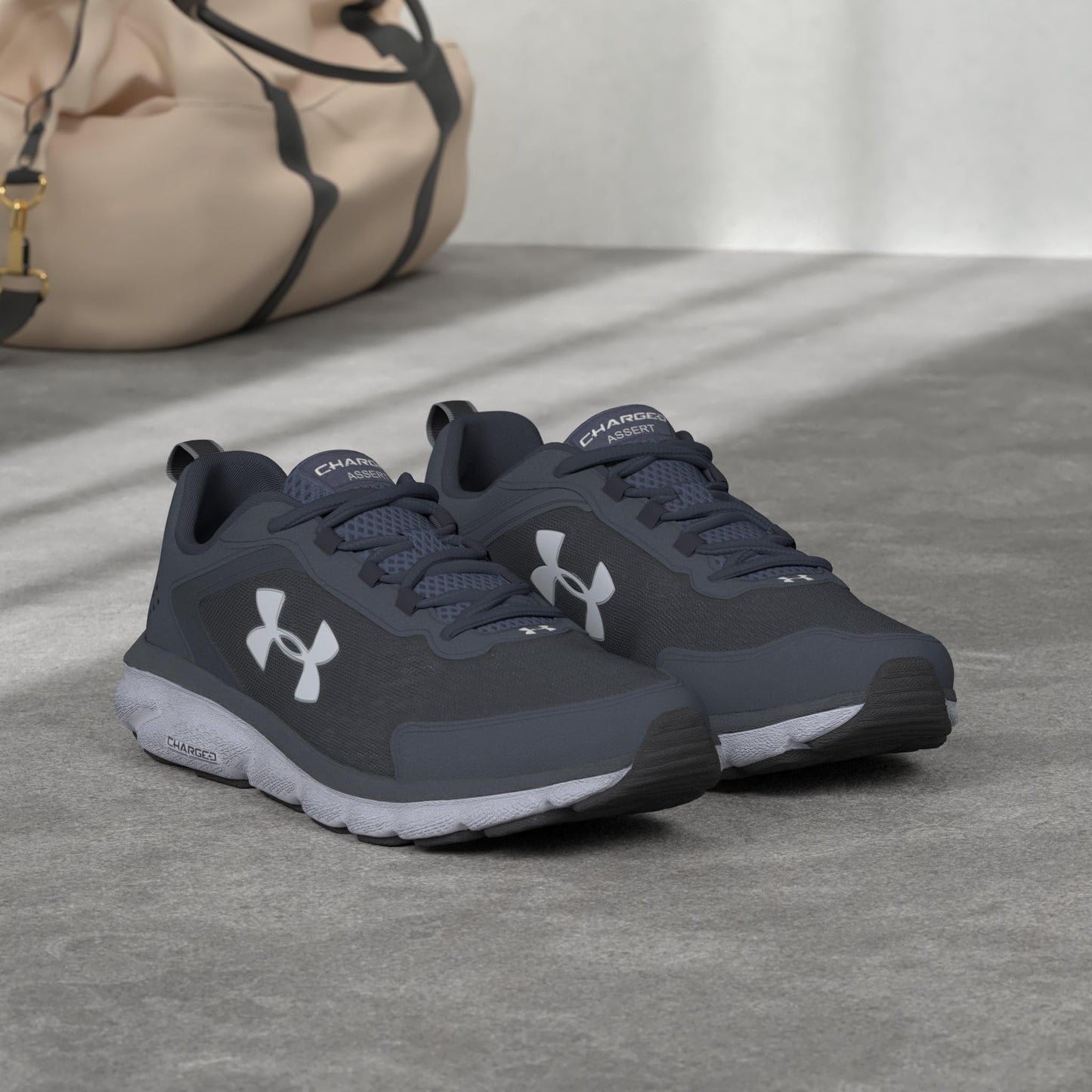 Under Armour Men's Charged Assert 9, Academy Blue (400)/White, 12.5 X-Wide US