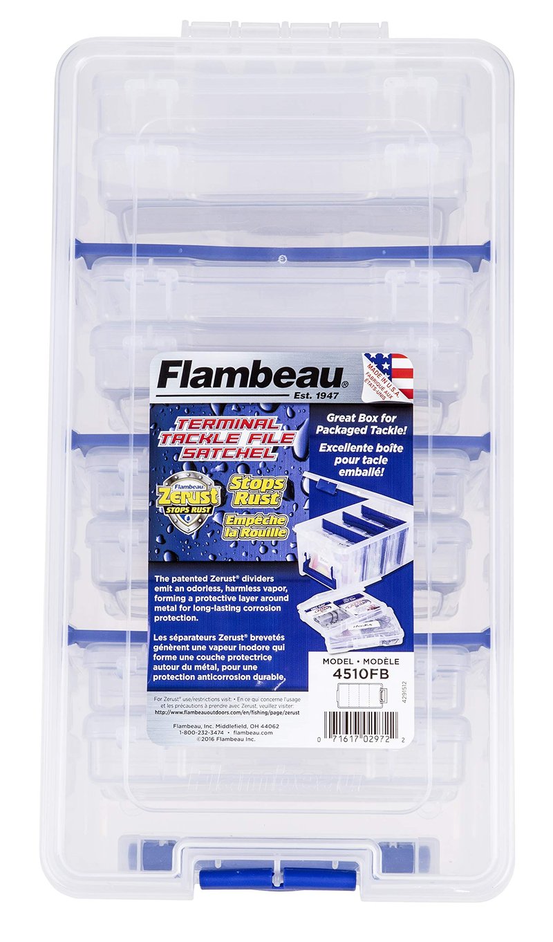 Flambeau Outdoors 4510FB Terminal Tackle File Satchel, 8 Bulk Boxes for Packaged Tackle, Clear