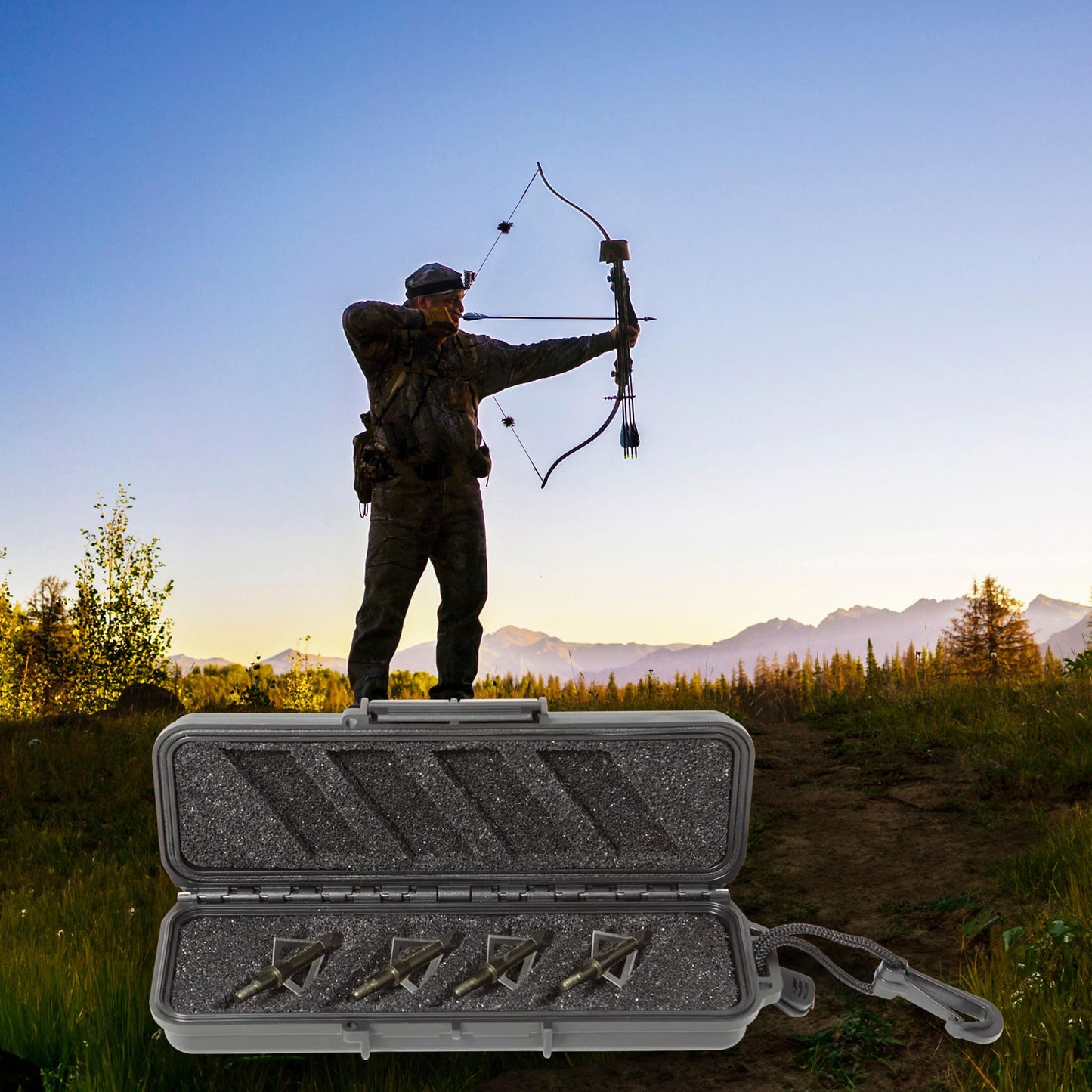 SKB Cases iSeries Hard Exterior Waterproof Watertight Arrow Broadhead Utility Case for Outdoor Camping, Fishing, and Hunting, Black (2 Pack)