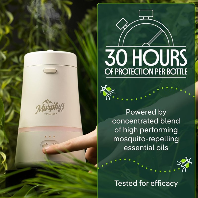 Murphy's Naturals Mosquito Repellent Spray - Essential Oils Formula, 30-Hour Protection | 15-Foot Zone, Refill Included