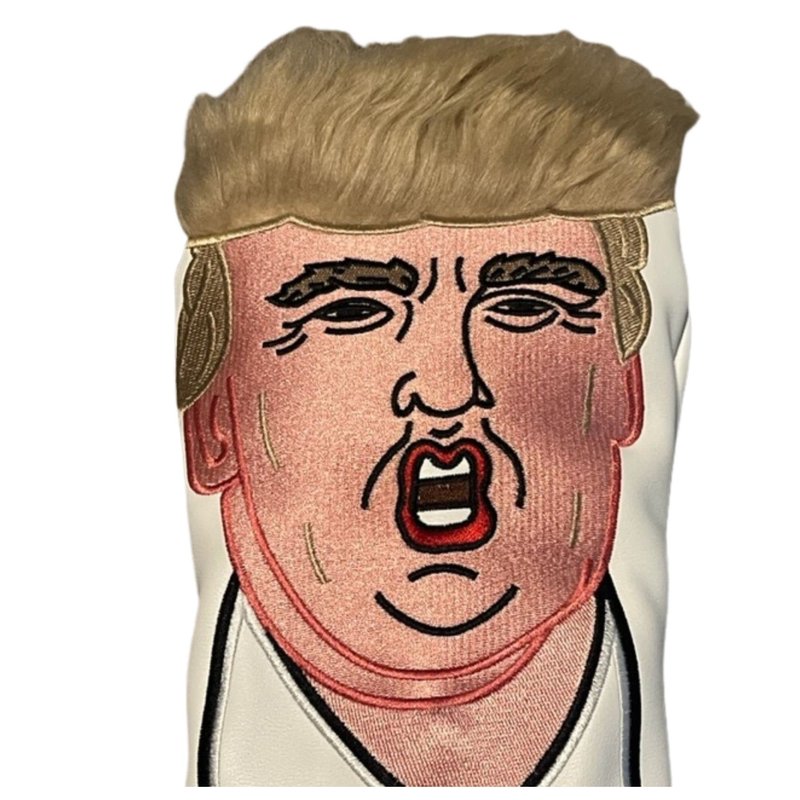 Donald-T Save America Golf Driver Headcover | Great Gift for Republican Golfers | Premium Leather Exterior and Soft Protective Interior Fits Any Size Driver