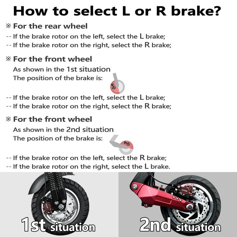 DYISLAND LD-210S Electric Scooter Hydraulic Disc Brakes Set, 2-PIN/Power-Off Hydraulic Brake kit for E-Scooter(R-R Brakes(Black))