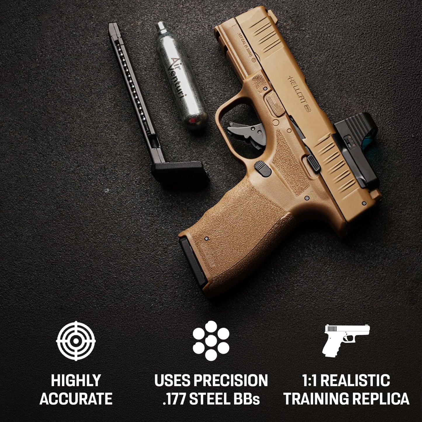 Springfield Armory Hellcat Pro CO2 BB Pistol air Pistol (Flat Dark Earth)