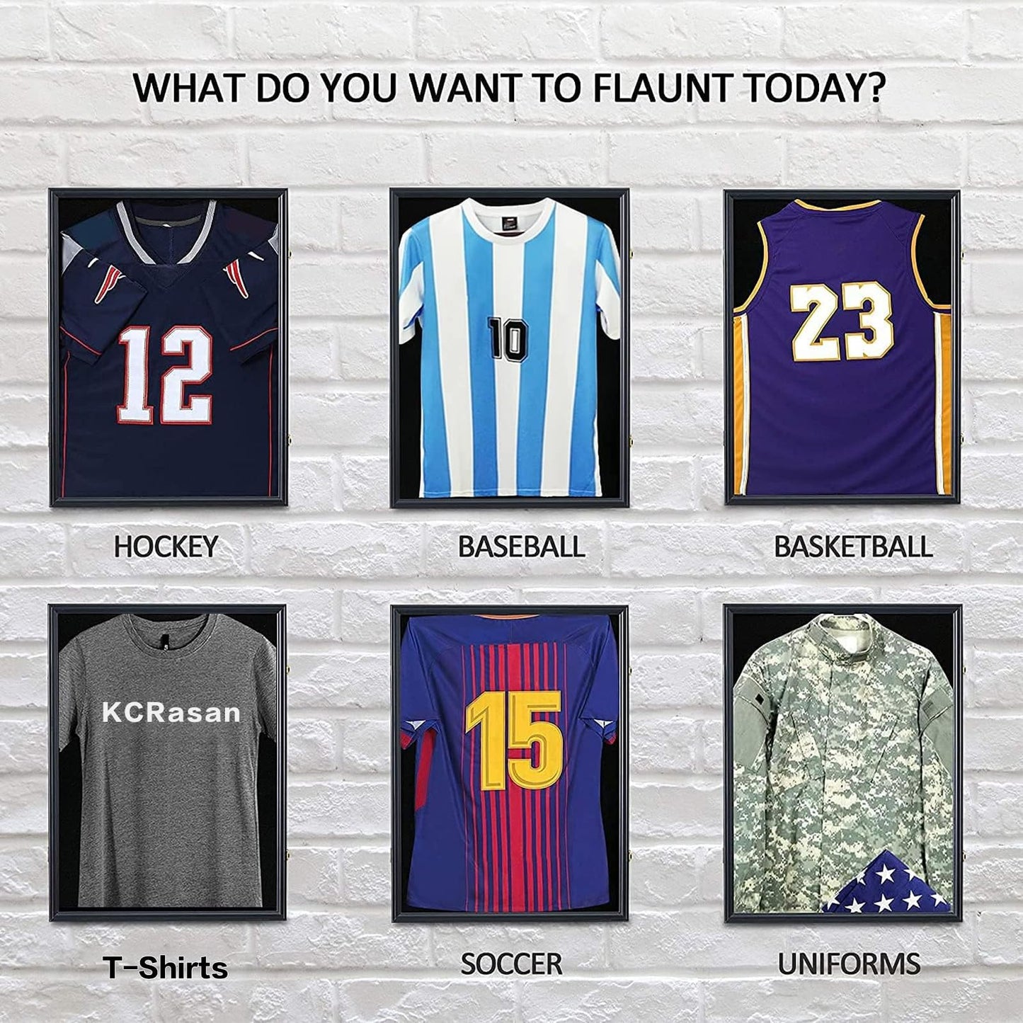 KCRasan Jersey Display Frame Case - Large Lockable Frames Shadow Box