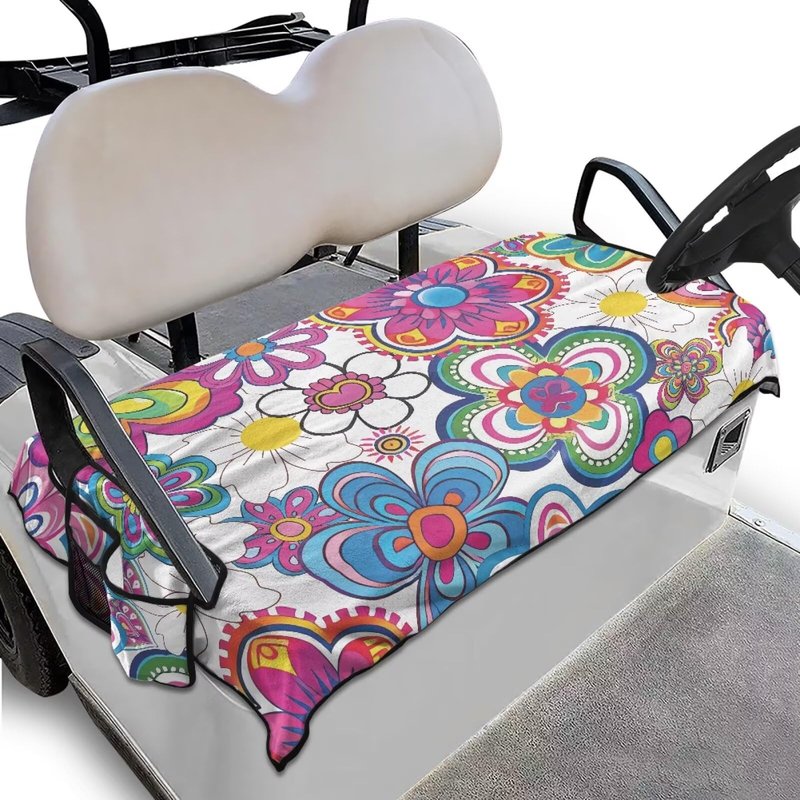 Flower Golf Cart Accessories for Men Women Golf Cart Seat Covers Anti Dust Golf Cart Protector Breathable Golf Cart Seat Cushion Cover Keep Your Cart Clean