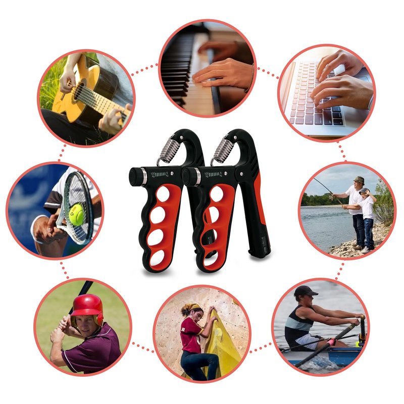 Senston Grip Strength Trainer 2 Pack - Adjustable 11-220Lbs (5-100KG) with Auto Counter, Hand Grip Strengthener, Forearm Exerciser for Athletes, Musicians, Gym, Home, Injury Rehab