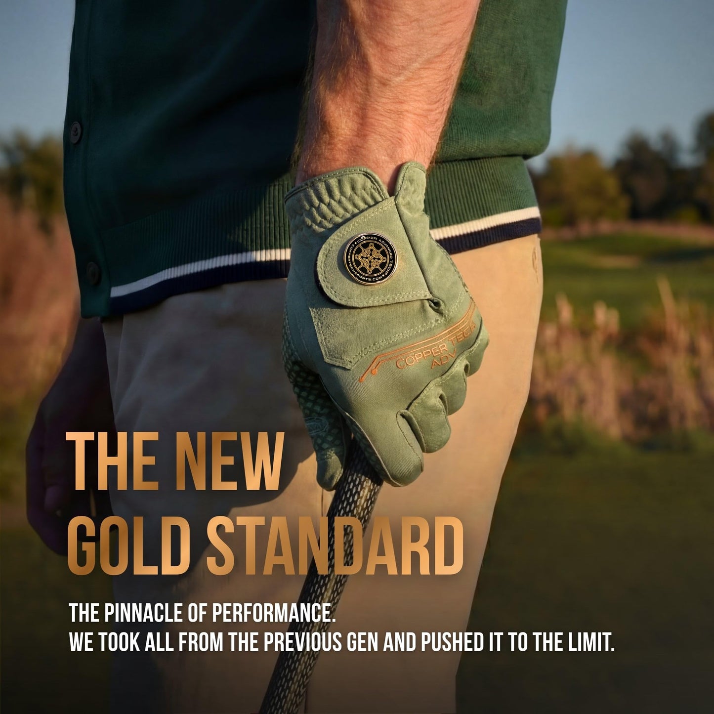 Copper Advanced Tech 2.0 Golf Gloves for Men | Copper Compression Joint Support, Tacky Grip, Tear Resistant Durability (Green/Green, XX-Large, Right Hand for Left-Handed Golfer)