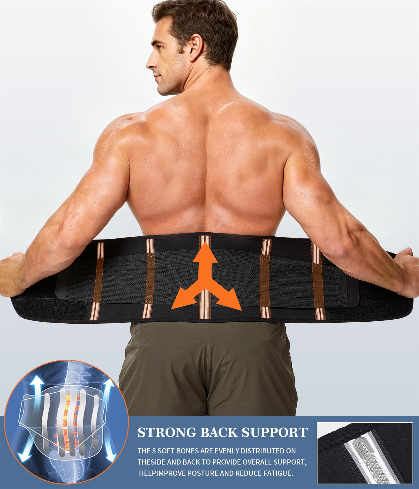 TAILONG Neoprene Waist Trimmer Ab Belt for Men Waist Trainer for Women Corset Slimming Body Shaper Workout Sauna Hot Sweat Band (Black with Band, M)