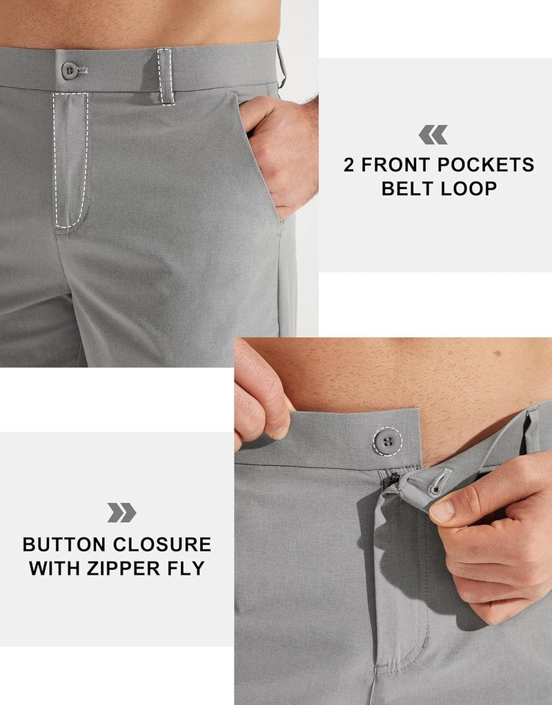 Libin Men's Golf Pants - Stretch Quick-Dry Casual Trousers with Pockets | Lightweight 30"/32"/34" Sizes