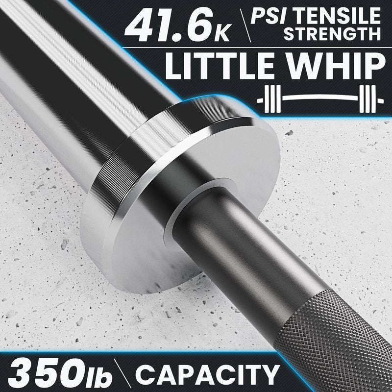Synergee 4-Foot Barbell with 2” Sleeves. Rated 500lbs for Weightlifting. Available in Black.