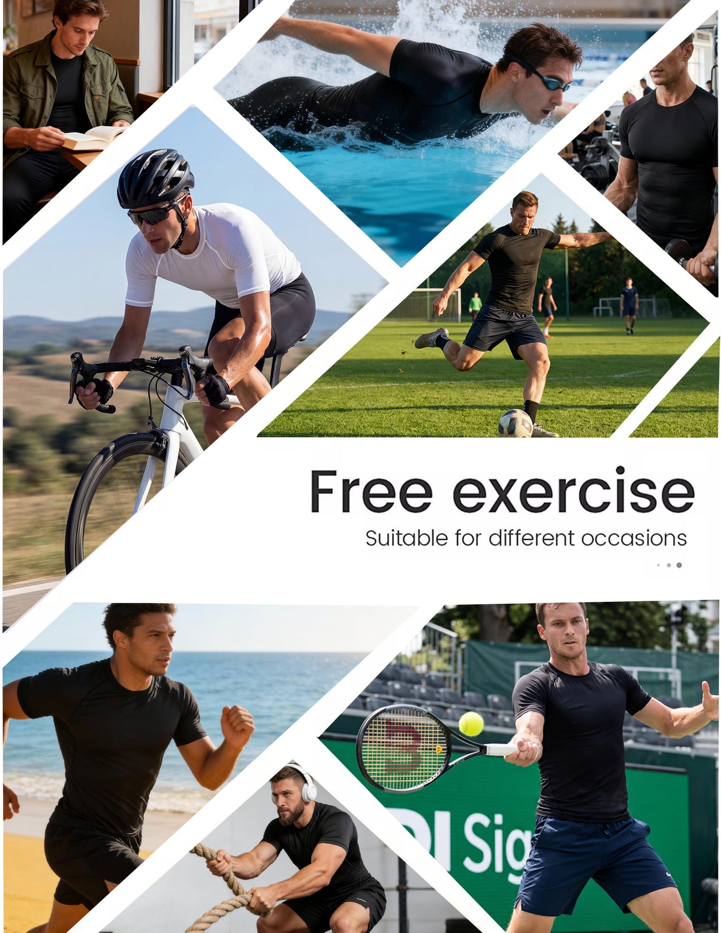 Veldtholos 4 Pack Men's Compression Shirts Short Sleeve Cool Dry Workout T-Shirt Undershirt Rash Guard for Gym Running AM
