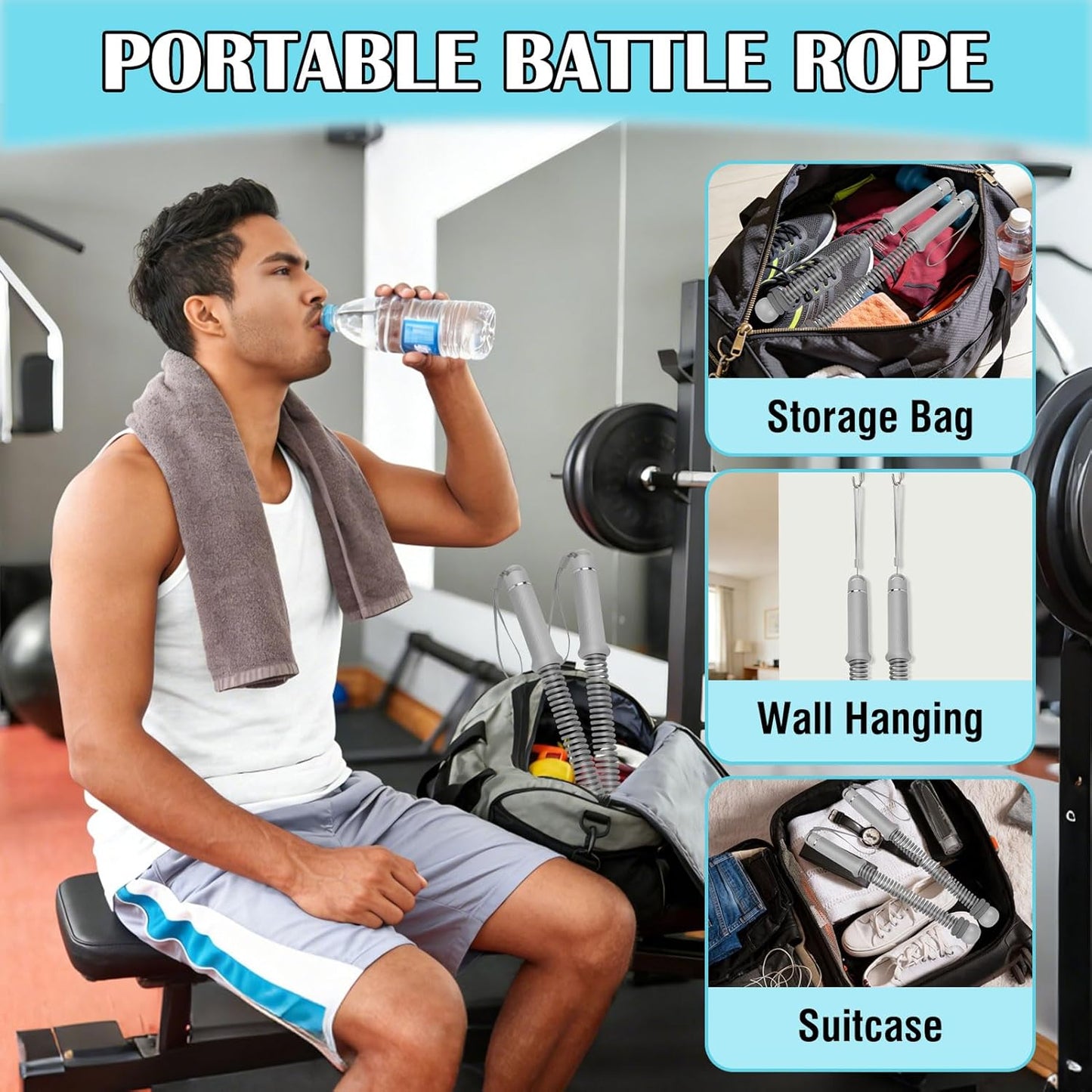Ropeless Battle Ropes - Adjustable Weighted Rings for Home Gym | Cordless HIIT & Strength Training Equipment