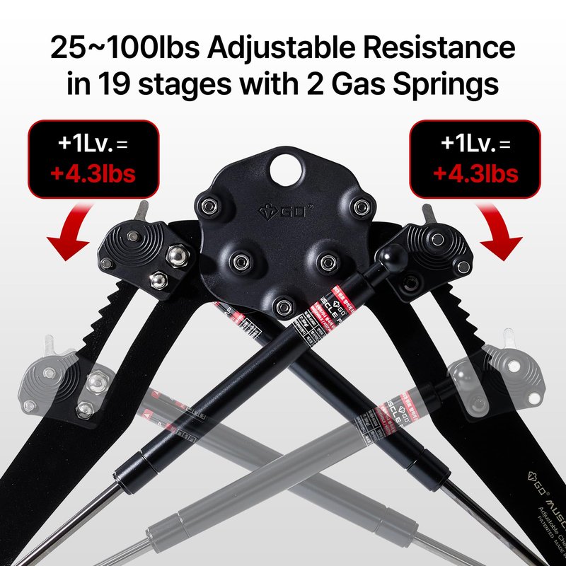 (NEW) GD Muscle Pump Power Twister Arm Exerciser & Chest Expander Upper Body Strengthener, Chest Workout Exerciser for Men, Workout Equipment Shoulder Muscle Training Fitness Equipment (22-100 lbs)