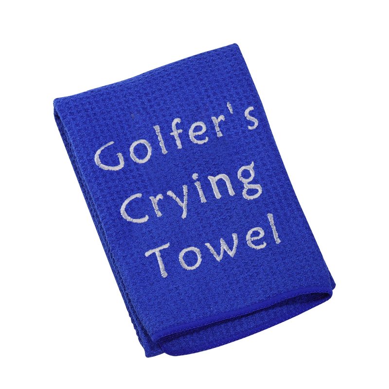 LEVLO Embroidered Golf Towel Gift Golf Lover Gift Golfer's Crying Towel Golf Towel with Clip (Golfer's Crying)