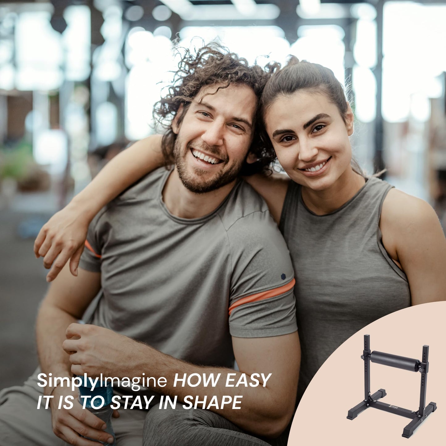 SimplyImagine Bulgarian Split Squat Stand- Adjustable Single Leg Squat Stand- Standing Workout, Ultimate Strength Single Leg Squat Roller Bodyweight and Dumbbell Use- Lower Body Muscles Gym Equipment