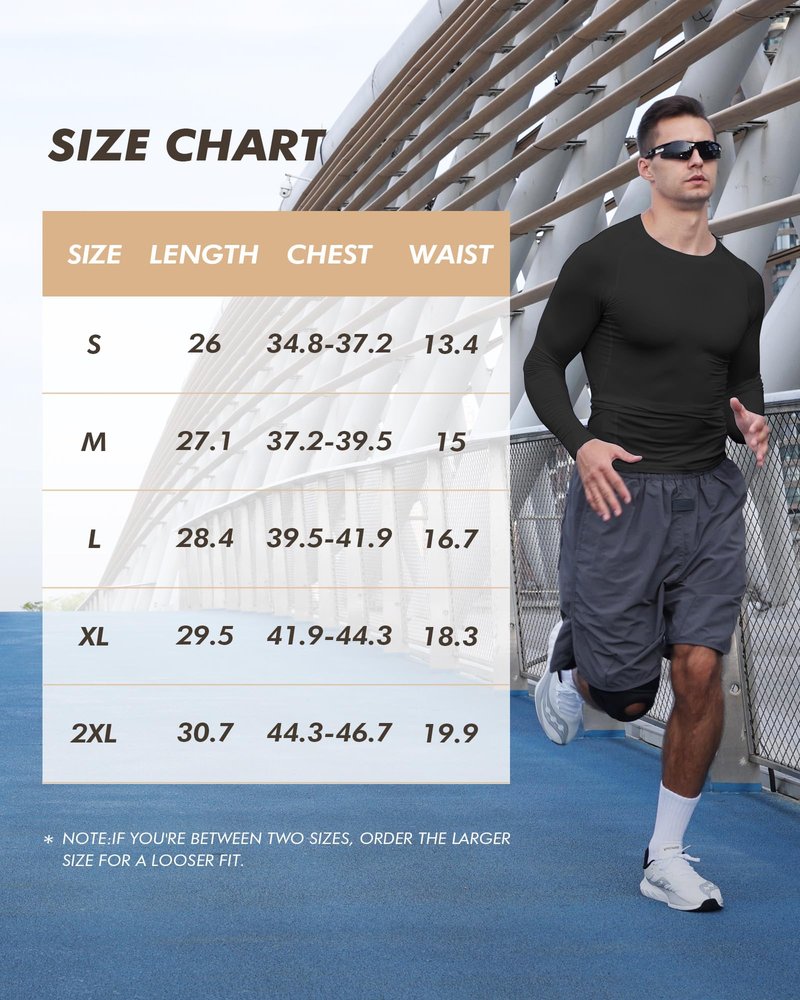 5 Pack Long Sleeve Compression Shirts for Men - Black Quick Dry Workout Base Layer Undershirt Top for Athletic Gym Running