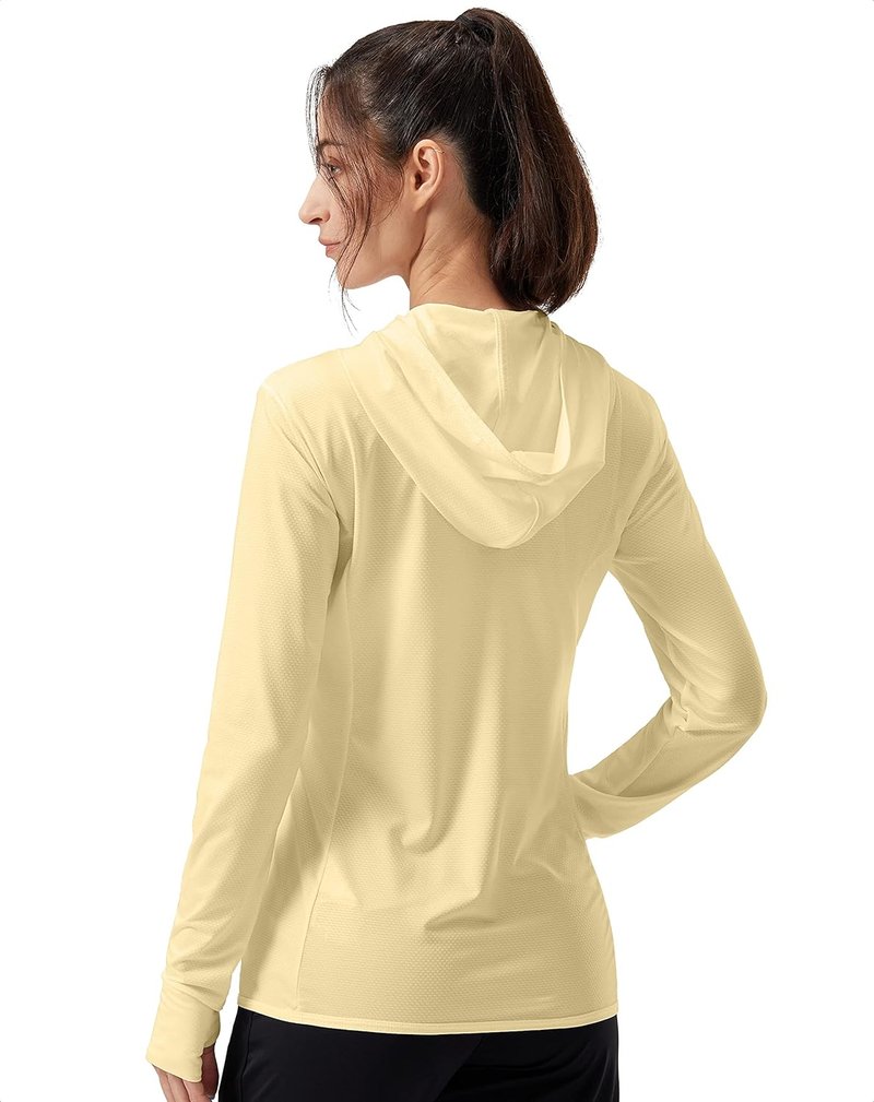 UPF 50+ Sun Protection Hoodie Jacket for Women - Lightweight Long Sleeve Hiking Shirt with Pocket