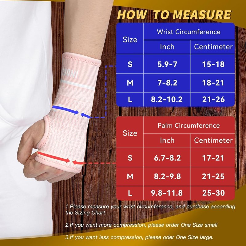 Copper Wrist Compression Sleeve - Comfortable Hand Brace for Arthritis, Tendonitis, Sprains | Left & Right - Pink, Size S