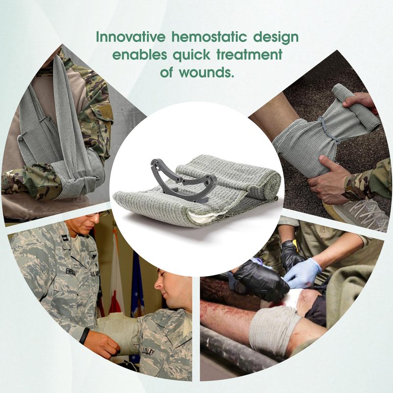 SuccorWare 6 Inch 3 Packs Israeli Bandage - Emergency Bandage with Vacuum Sterile Package - for Wound Dressing, First Aid Kit, Medical Trauma Kit Refill