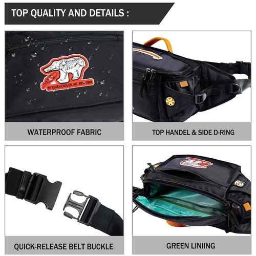 Rough Enough Tactical Fanny Pack for Men Crossbody Large Waist Bag for Travel Fishing Hiking Hunting Black 5L
