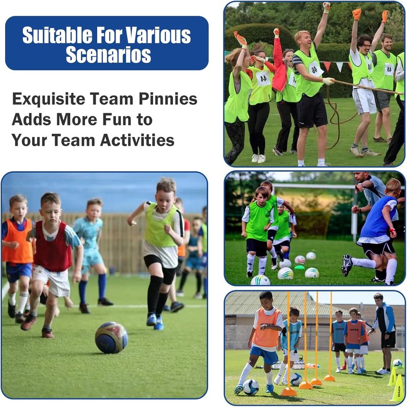 Youth Soccer Pinnies with Numbers - Scrimmage Practice Vests for Team Sports | Basketball, Football Bibs