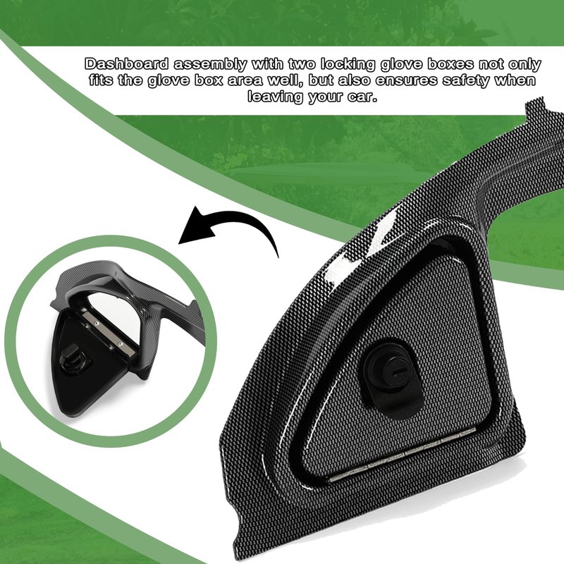 Kojem Dash Cover Compatible with 2008.5-Up Club Car Precedent Tempo Onward Golf Cart Carbon Fiber Three Door Dashboard Cover Dash Cap
