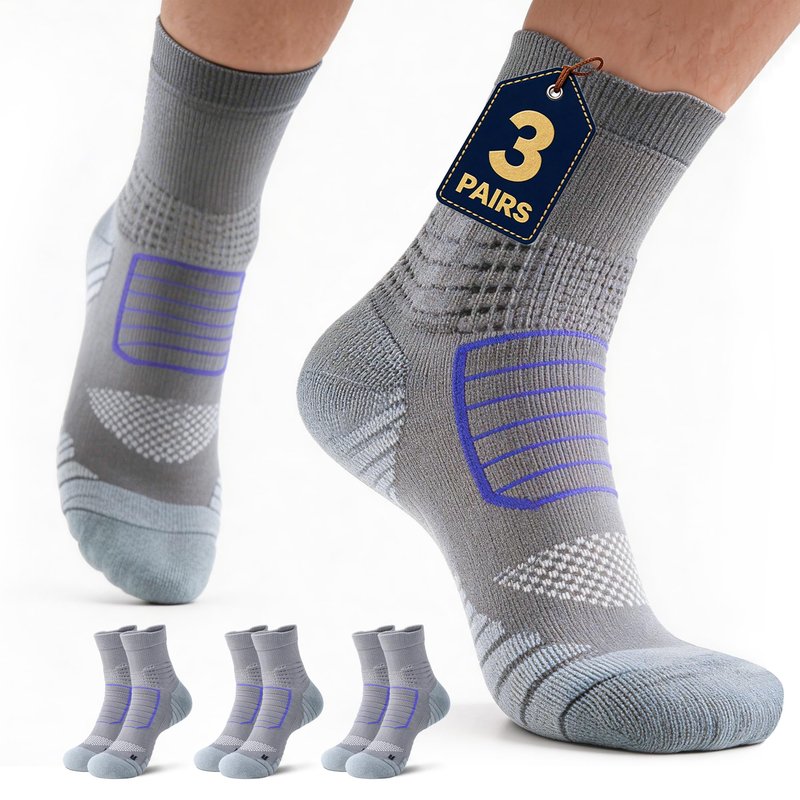 mqamex Compression socks men (US, Alpha, X-Large, Regular, Regular, 3 grey)
