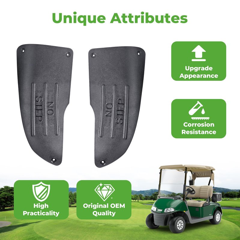 10L0L Golf Cart Rear Side Guard Set - Driver Side & Passenger Side Replacement Parts Compatible with EZGO RXV Golf Cart Models, Rugged and Durable, OEM# 601864 & 604865 & 601865