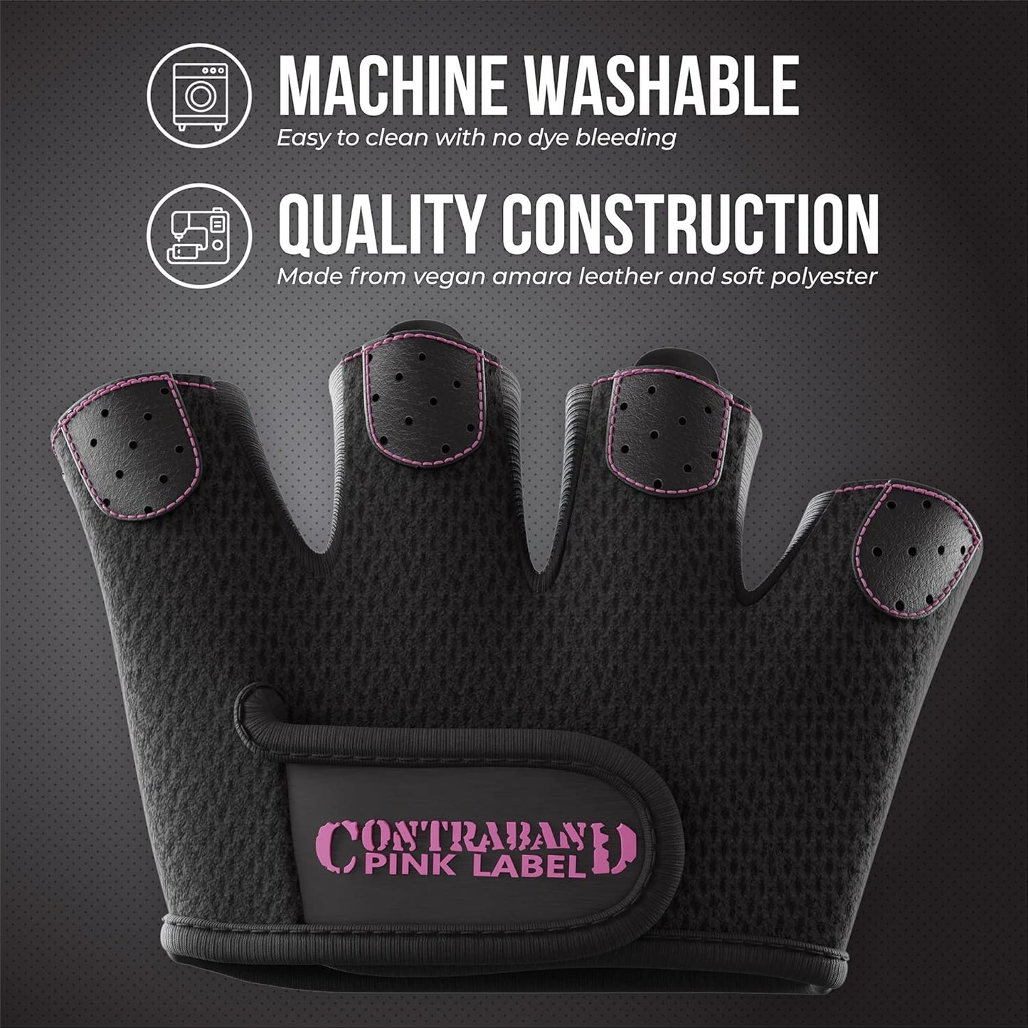 Contraband Pink Label Women's Micro Weight Lifting Gloves - Grip-Lock Silicone Padding | Minimalist Half Gloves