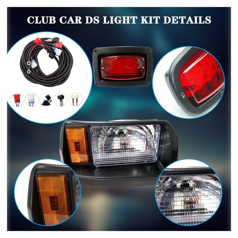 Golf Cart Club Car DS LED Light | Headlights & LED Tail Lights For Club Car DS Gas & Electric golf carts (1993 & up) 12V
