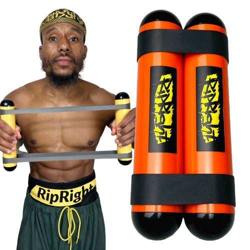 RipRight Premium RipStick Pillz, Workout Equipment for Joint Rehab, Shoulder Strength, Resistance Training, and Muscle Building – 6 Adjustable Resistance Bands (Orange/Black)