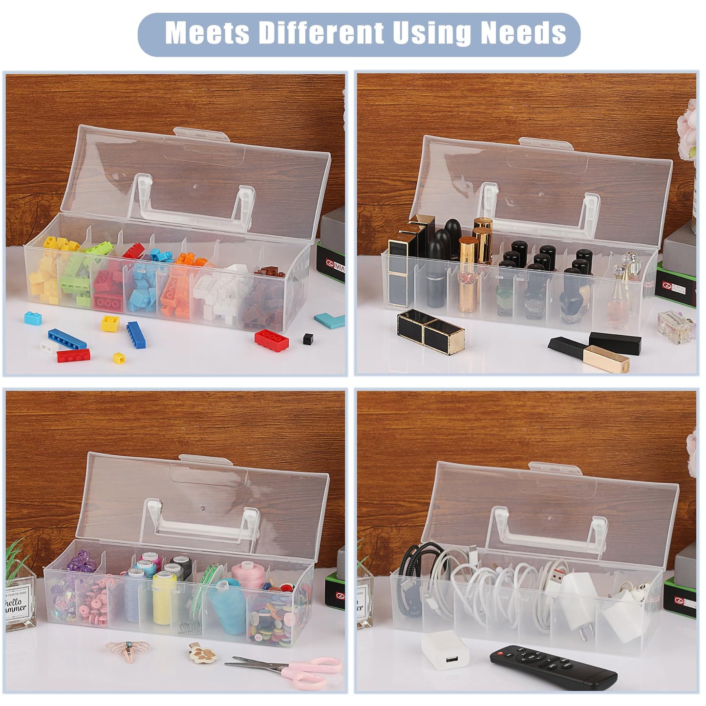 OwnMy 2 Plastic Trading Card Storage Boxes Clear Plastic Card Storage Cases with Dividers, Portable Baseball Cards Organizer Box for Football Sports MTG TCG Cards