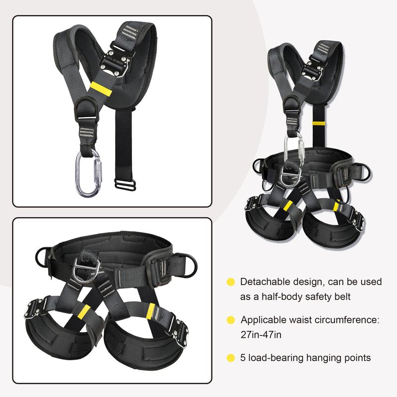 DIJJIG Climbing belts, Thicken Professional Half Body Safety Belt Climbing Gear for Tree Climbing, Fire Rescue, Rappelling and Other Outdoor Adventure Activities