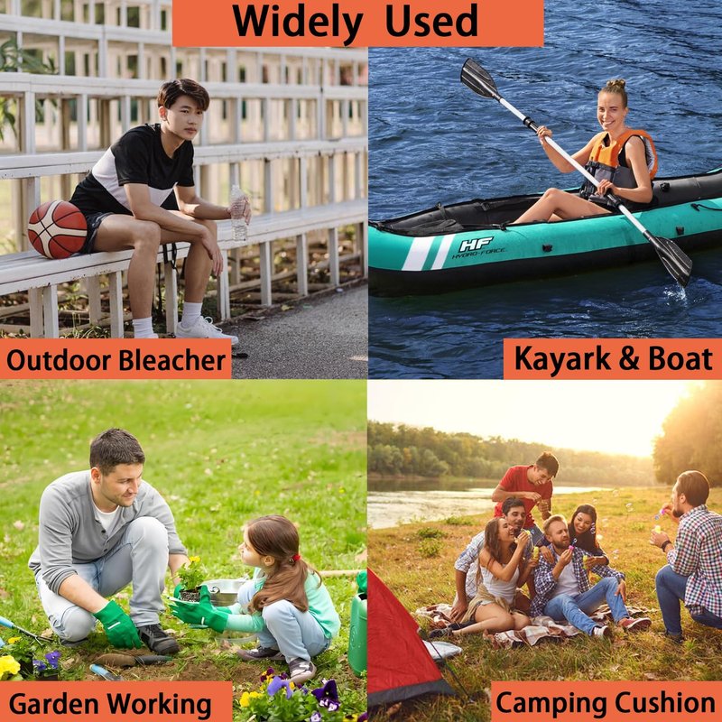 KIMI HOUSE Indoor & Outdoor Folding Chair Cushion Without Back Support, Foldable Portable Stadium Seat,Chair Cushion for Sports Events, Outing, Travelling，Hiking, Fishing