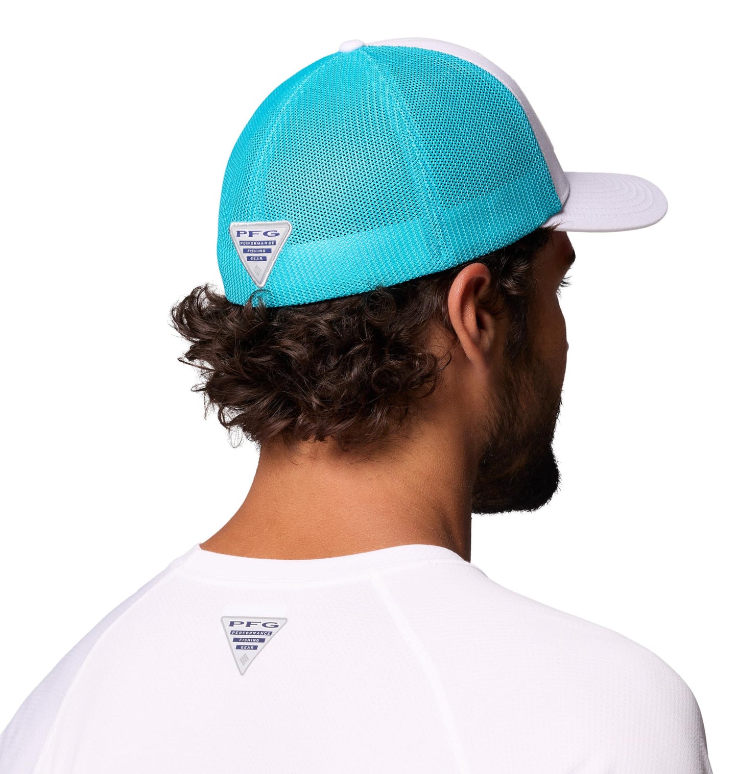 Columbia Unisex PFG Fish Flag Mesh Ball Cap, White/Guava Pink/Fish Flag, XX-Large
