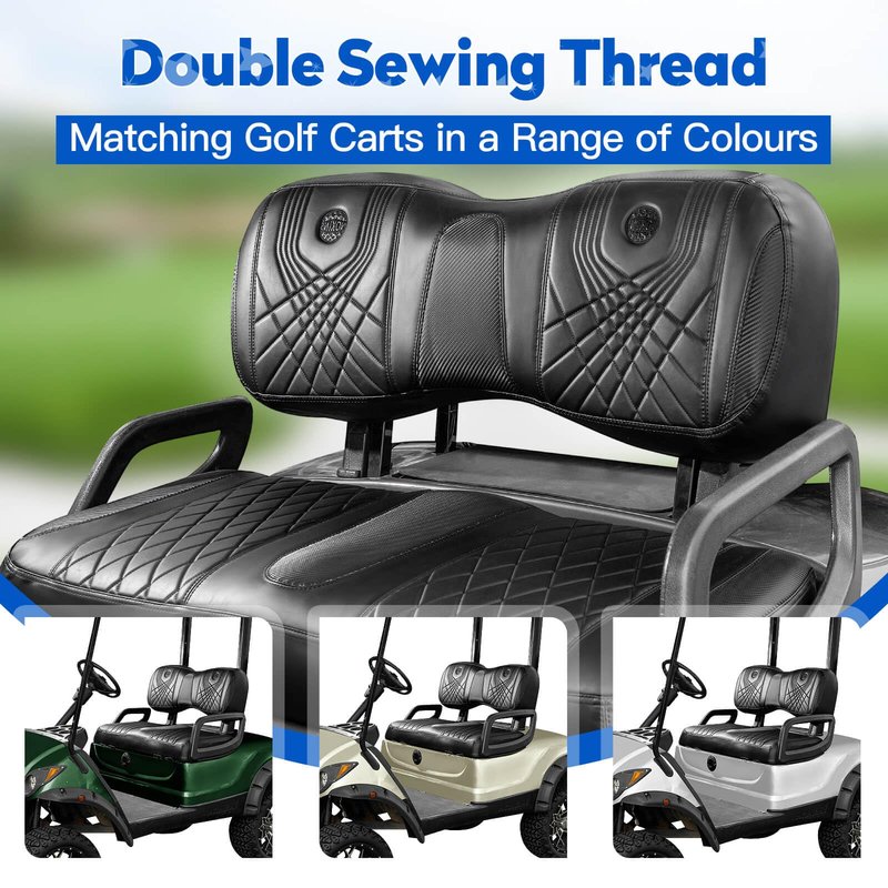 NOKINS Golf Cart Seat Covers, Fits YAMAHA/G29/Drive2 OEM Standard Front Seat Cushion, Yamaha Vinyl Seat Covers, No Stapler Required (Gradient Diamond Black&Black)