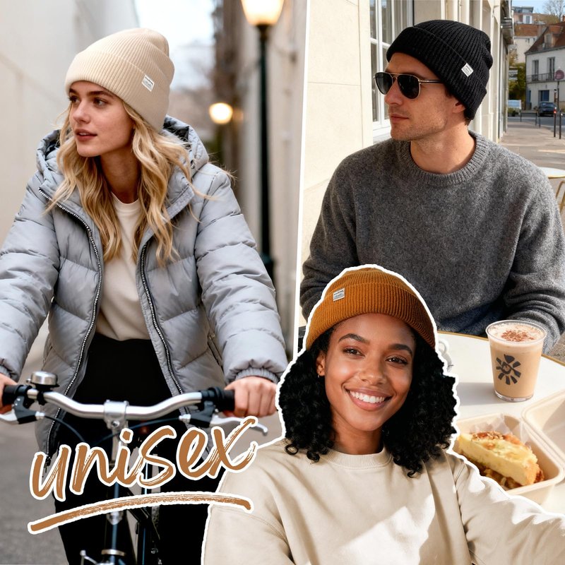 YANIBEST Beanie Hat for Women Men Satin Lined Beanie Hats Winter Hat Womens Cuffed Beanies Knit Skull Cap Warm Ski Hat Unisex Khaki