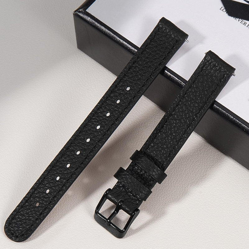 HQzon Slim Leather Band Compatible with Garmin Lily 2/Lily 2 Classic/Active, Genuine Leather Thin Soft Replacement Strap for Women Men