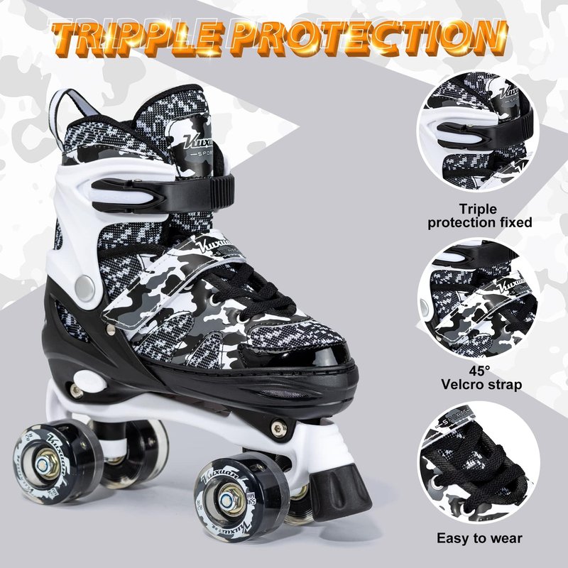 Roller Skates for Girls Womens Boys Ages 8-12 Adjustable Kids Youth Teens Rollerskate