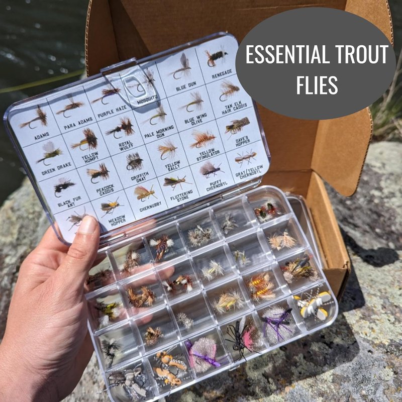 Smitty's Fly Box | Premium Trout Flies Assortment - Dry Flies, Nymphs & Streamers for Fishing