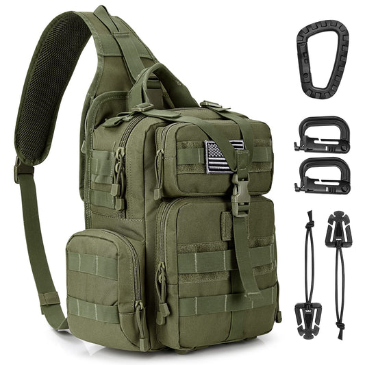 G4Free Tactical EDC Sling Bag Backpack with Pistol Holster Military Shoulder Backpack for Concealed Carry(New Army Green)