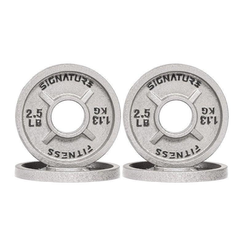 Fitvids Deep Dish 2-Inch Olympic Cast Iron Weight Plates with E-Coating, 35lb (Set of 2), Black