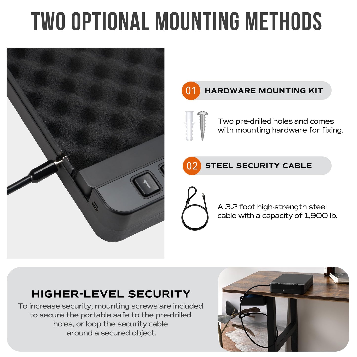 RPNB Gun Safe, Portable Gun Safe for Handgun, Smart Pistol Safes with Backlit Digital Keypad, Handgun Safes Perfect for Nightstand Bedside, Small Gun Case for Car