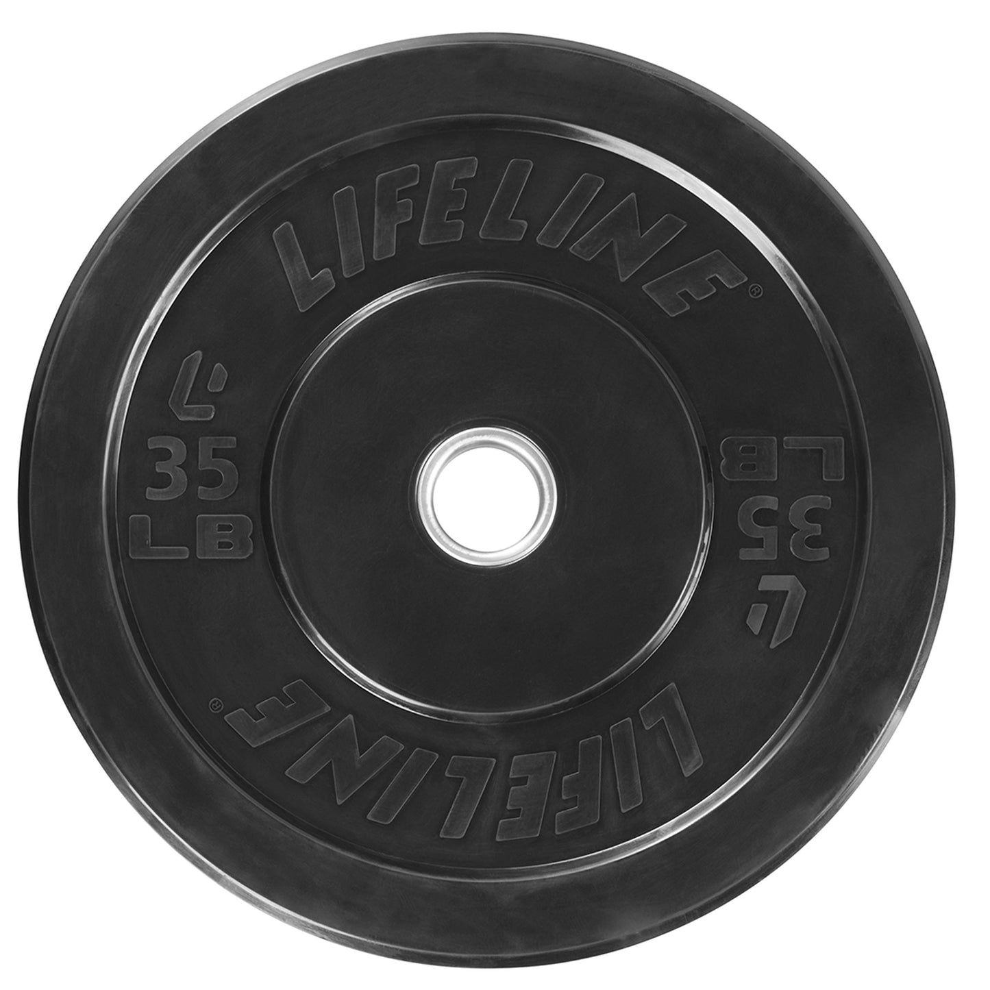 Lifeline Rubber Bumper Plate - Multiple Weight Options Black, 35 LBS